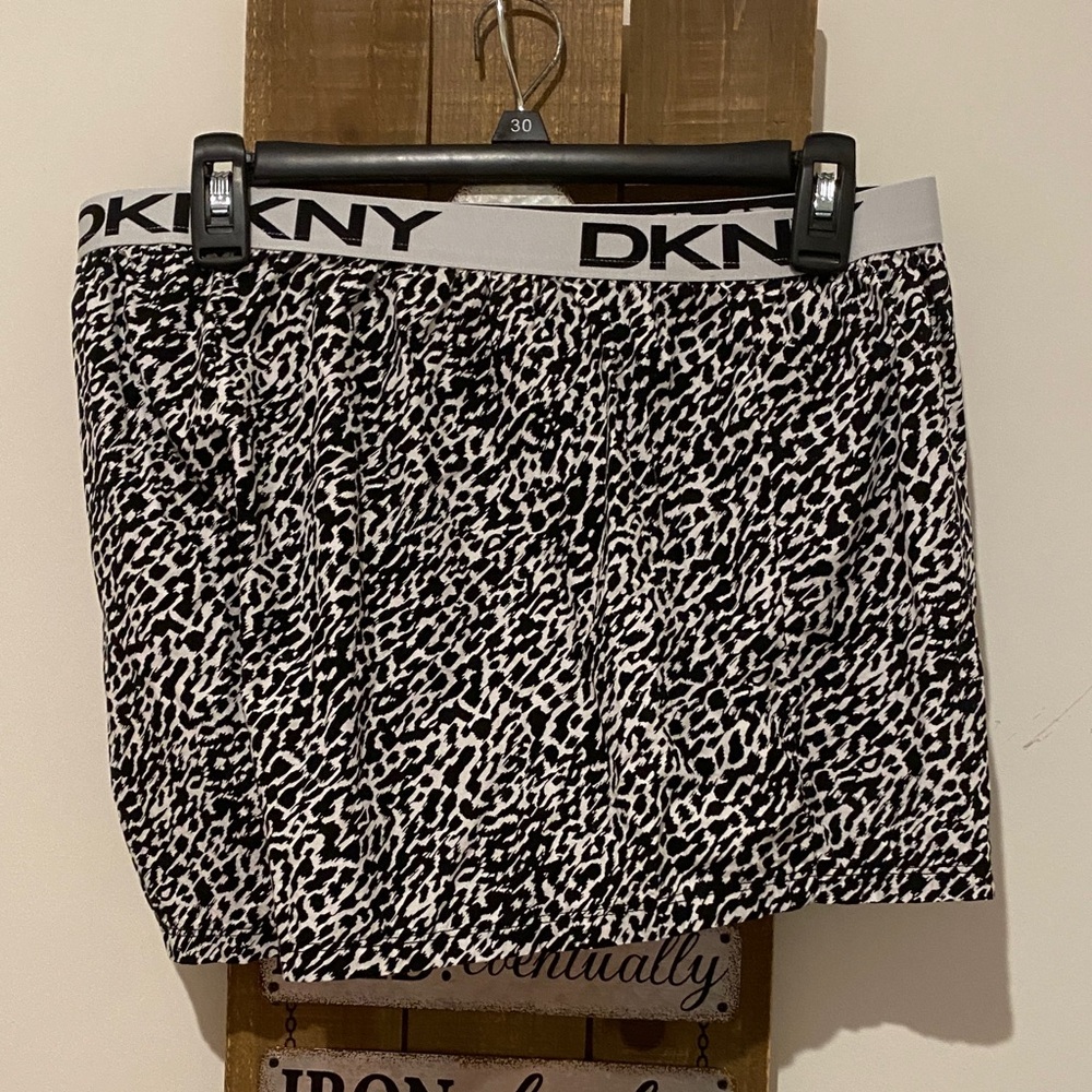 DKNY Black and White Patterned Pajama Shorts